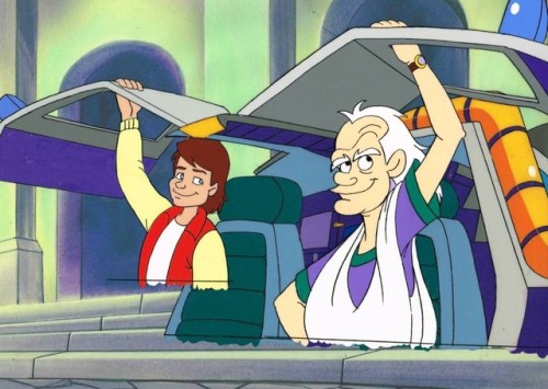 talesfromweirdland:Animation cels from Back to the Future: The Animated Series (1991).