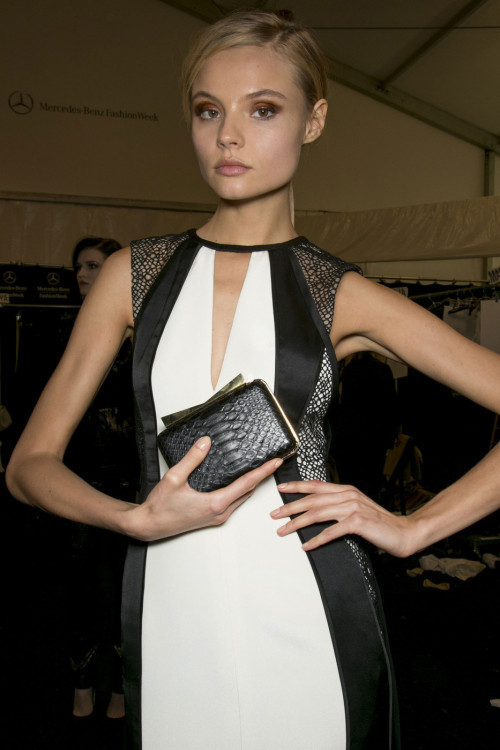 pretaportre:  Magdalena Frackowiak backstage at J.Mendel F/W 13.14.