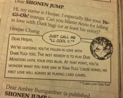 innocentskies:  Was cleaning out old Shonen Jump magazines with @think-apple and found this gem.  
