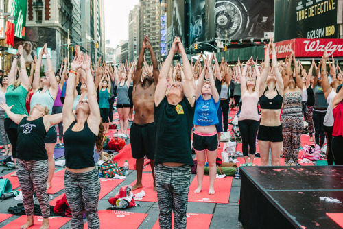 Summer Solstice Yoga In Times Square / International Day of Yoga. June 21, 2015