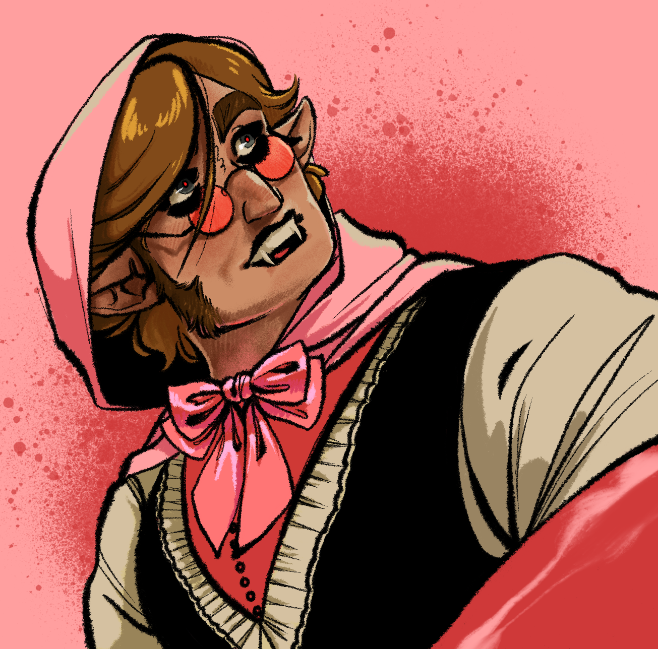 Salieri looking like little pink riding hood here