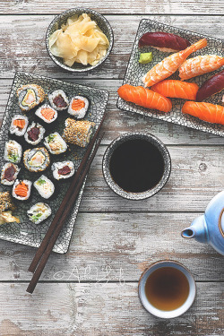 visualechoess:  Sushi Selection - by: Aisha Yusaf 