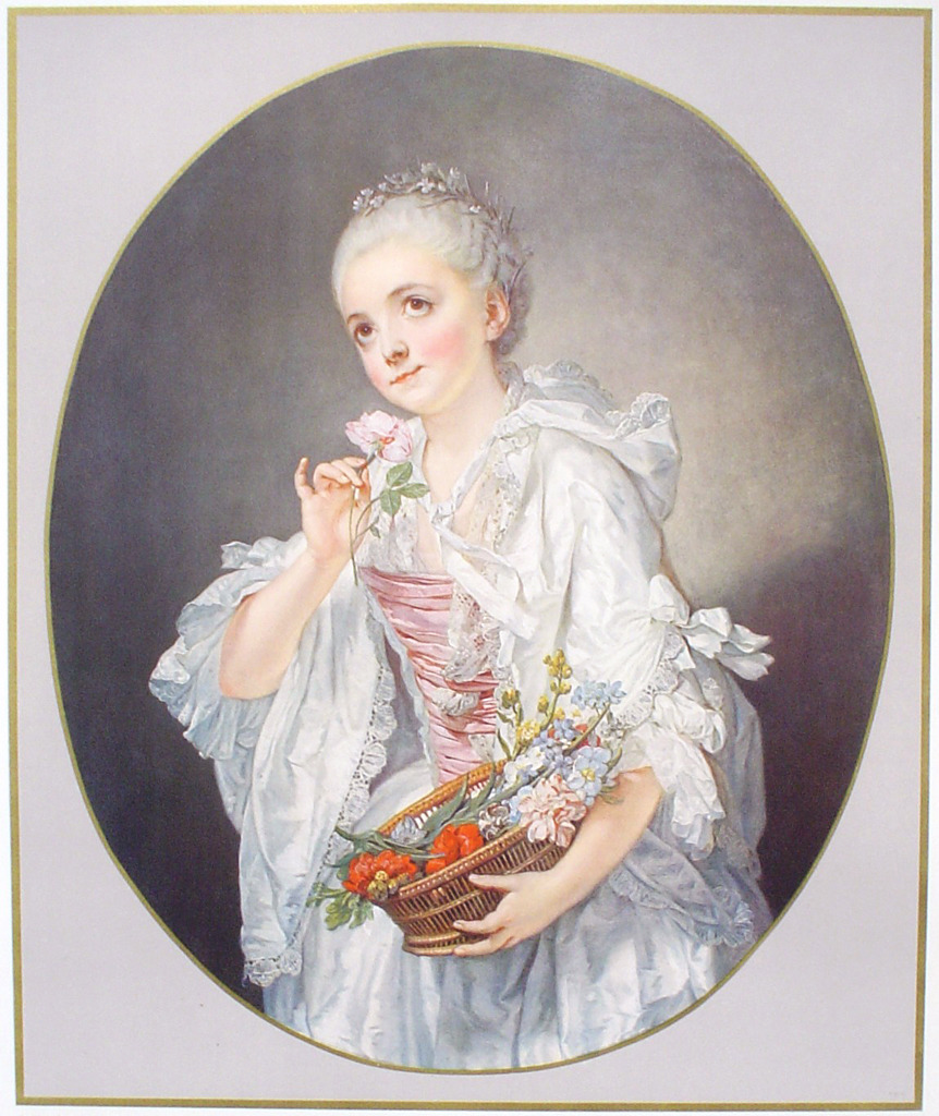   La Petite Fleuriste, Portrait Of Madeleine Barbarie De Courteille by Jean Baptiste