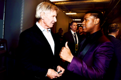 fuckyeahreyandfinn:John Boyega, with the original cast members of Star Wars Harrison Ford, Carrie Fisher, and Mark Hamill, at the premiere of Walt Disney Pictures and Lucasfilm’s ‘Star Wars: The Force Awakens’ on December 14, 2015 in Hollywood,