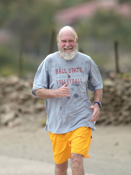 David Letterman and his retirement beard are living the life. #BallStateVolleybal 