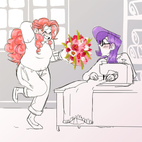 mylittleyuri: stevetwisp:requested for the blush meme 100 years ago,  fic idea: rarity and pinkie 