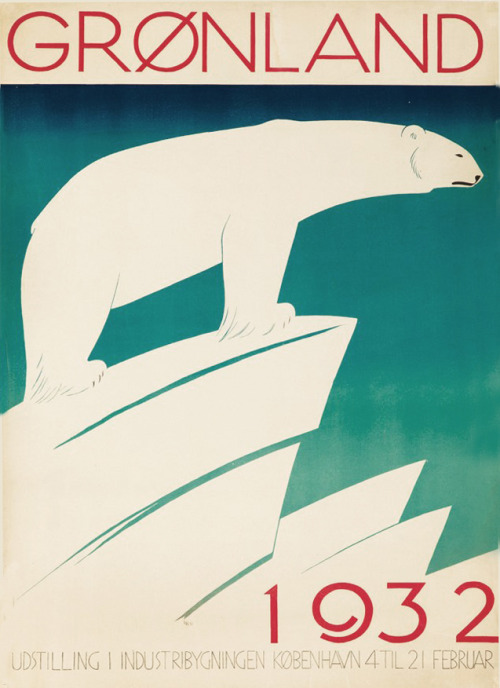 Polar bear from Greenland, presenting the 1932 Industrial Exhibition in Copenhagen in Art Déco Style