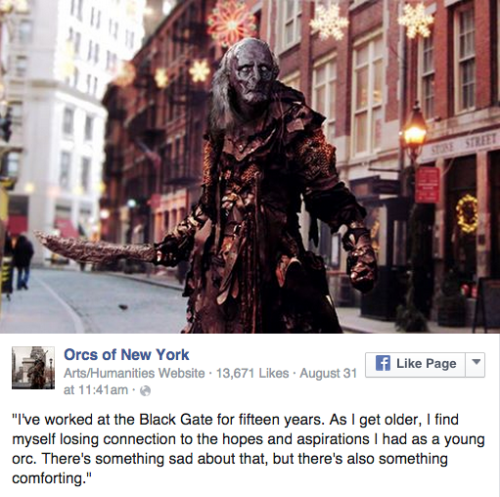 huffingtonpost:‘Orcs Of New York’ Is The ‘HONY’ Parody Even Sauron Would Adore