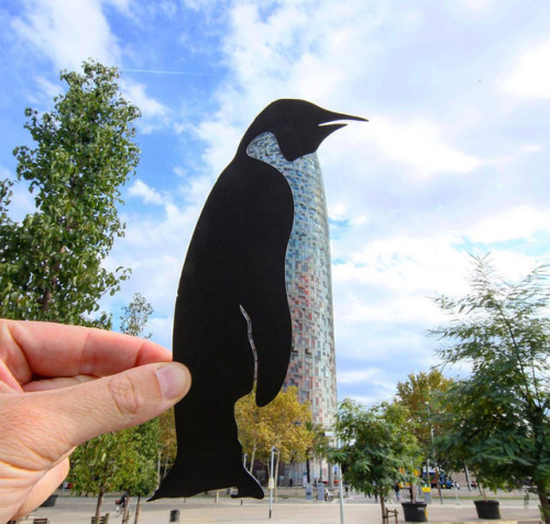 archiemcphee:  Meanwhile London-based artist Rich McCor, aka paperboyo (previously featured here), continues to travel the world using simple paper cutouts to cleverly transform famous landmarks and other buildings into awesome new attractions. Suddenly