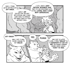 spicymancer:Monster Researcher Eclair studies the social play behavior of Werewolves. Part 3The Not Safe for Tumblr bonus panels are available on Patreon