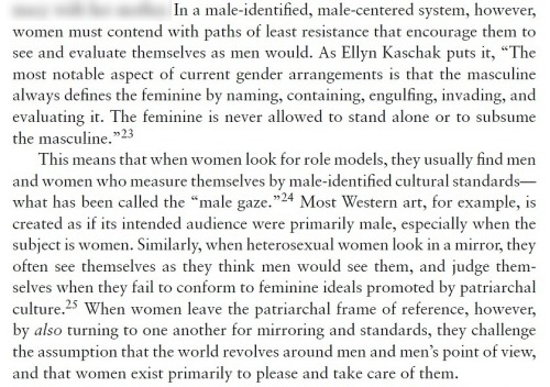 exgynocraticgrrl: Allan Johnson on the "Male Gaze" and female solidarity to undo it. [PDF