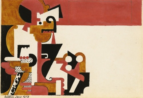 thatsbutterbaby:Auguste Herbin (1882 - 1960), Etude pour un carton d’invitation de La Galerie de L’e