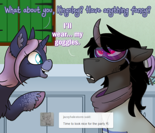ask-king-sombra:  Formal Ski Goggles are tooottally a thing.  >w<…not gonna lie, part of me almost hoped they’d grab his goggles before he or CT had a chance to stop them. XD