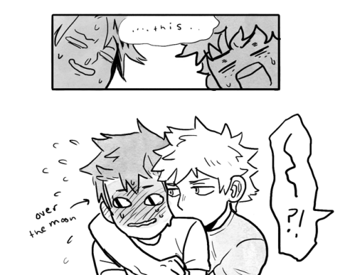 freakinbaka: bakugou got hit with mystery quirk that makes him clingy(???) very enraged (re: embarrassed) the following day 