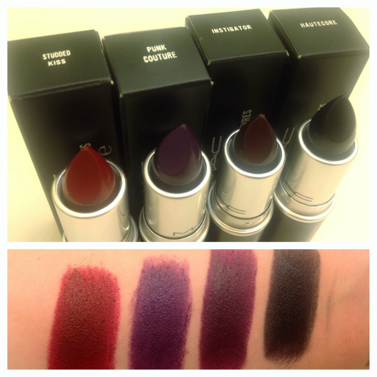 notviolet:
“theworldssaddestbanjo:
“ chantaklaus:
“ helenshowalter:
“ twosheds:
“ The lipsticks from the MAC punk couture collection. I obviously bought all of them. There’s only one left at my store!
”
oh shit.
”
raven...