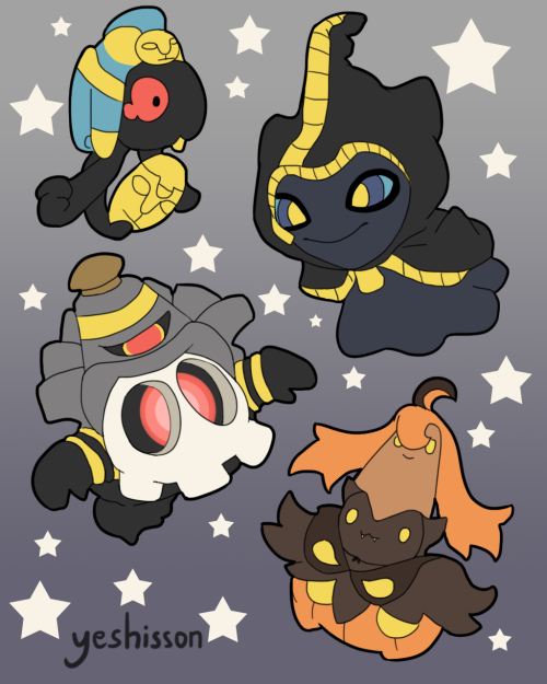 Day 27- Spooks and Scares!Ghosts dressed as their final (and mega) evolutions