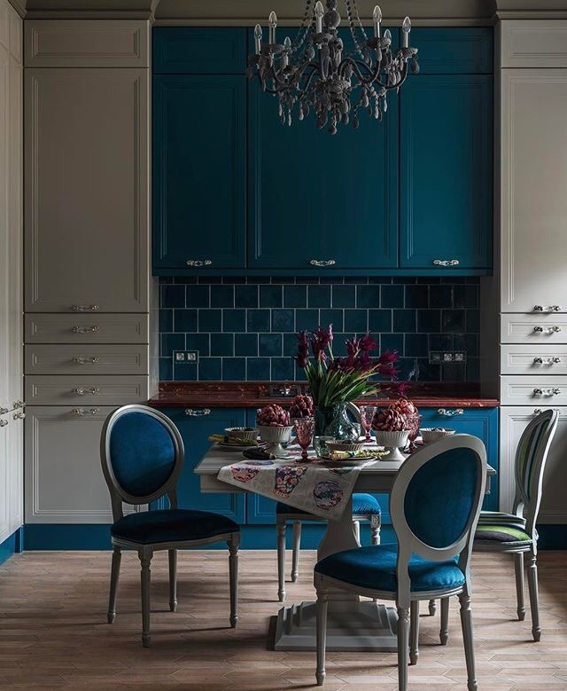 Apartment Goals - Don’t shy away from deep colours- using a dark...