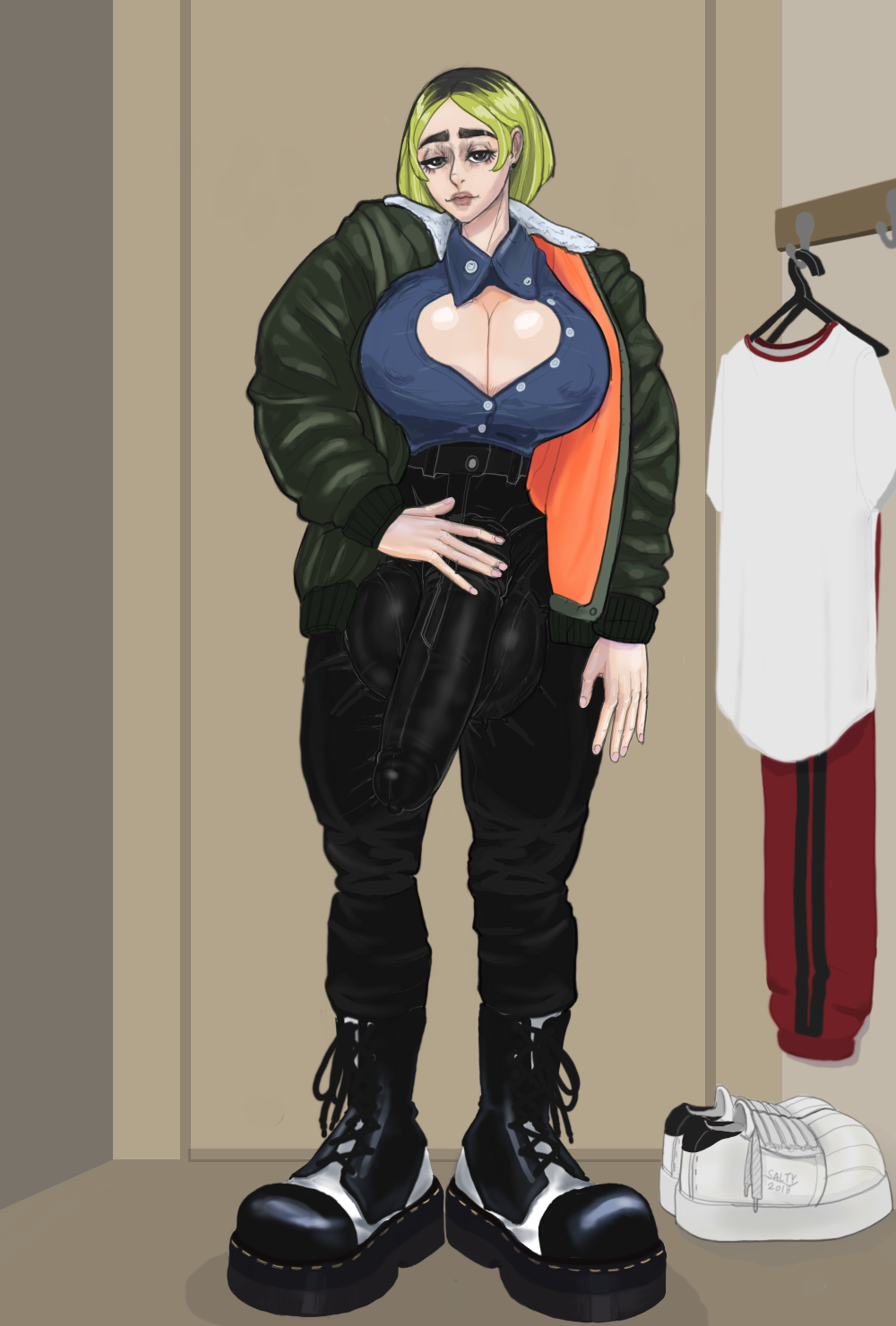 saltysopresa-blog: Casual Ofidia  Ofidia out of her exosuit. Trying on some clothes