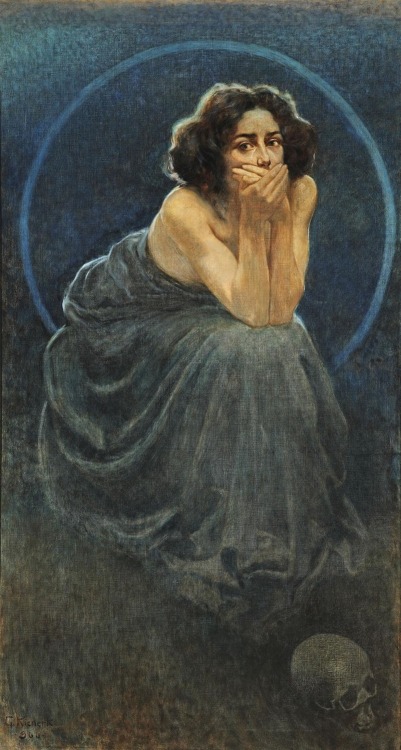 silenceforthesoul:Giorgio Kienerk - L’enigma umano. Il Silenzio, triptych detail, 1900