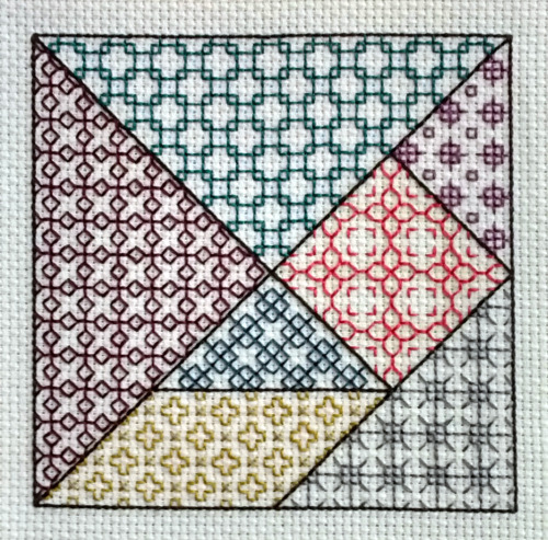 Tangrams! Blackwork! Finally together! This came about when I decided to take a break and do somethi