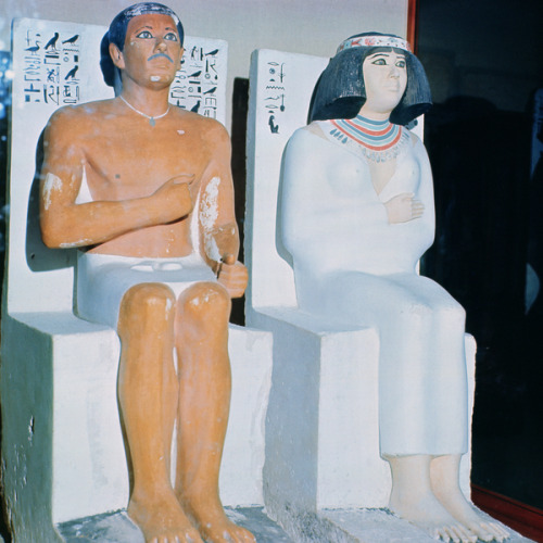 Rahotep and NofretStatues of Prince Rahotep and his wife, Princess Nofret, from Meidum. Painted lime