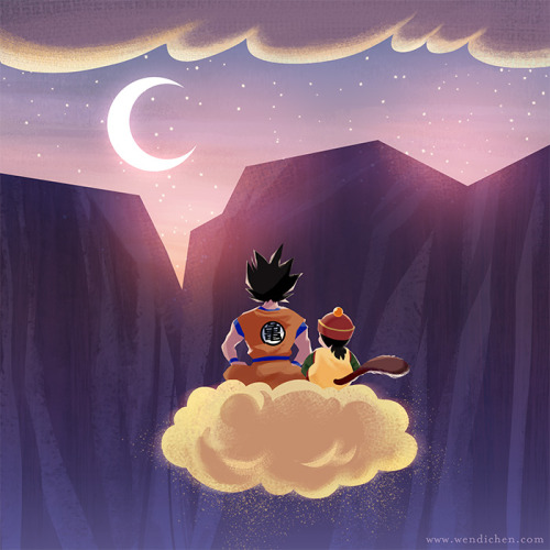 Father and Son, my piece for the Dragonball 30th Anniversary Show, opening tonight at qpopshop! (via
