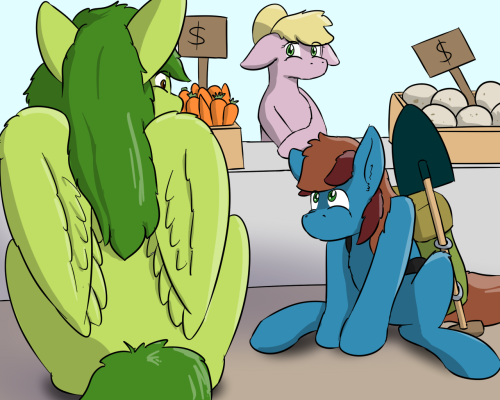 askspades:  Once upon a time in the marketplace. Mister Wind Cheer is not the smallest pegasus I know. I’m going to need more soup. ((Not a story update. Story updates will be tagged as such. Just another slice of life update ^_^ ))  x3 Hee~!