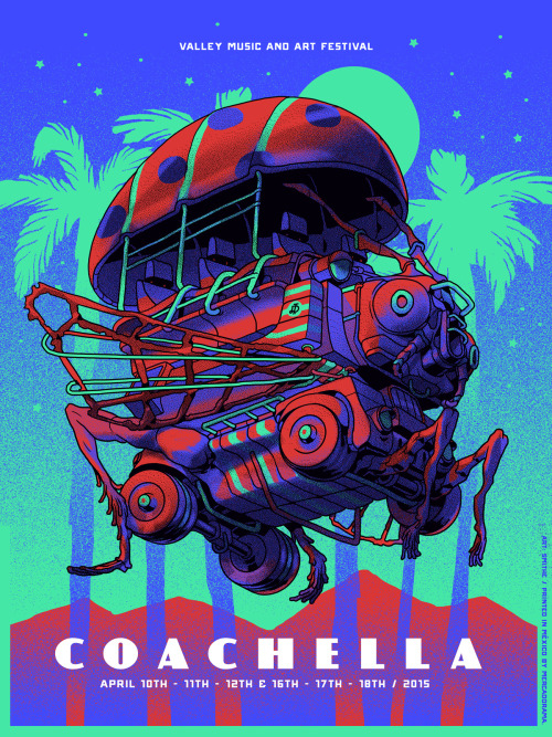 Coachella 2015, Design I made for the C15. We print 100 silkscreens and they sold out on the first w