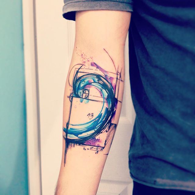 Tattoo Ideas — Watercolor Fibonacci Spiral Tattoo...