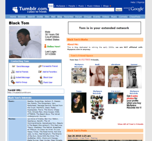 sagmc077:myspace:I found a myspsce tumblr theme and made some modifications lmaocheck out my blog fo