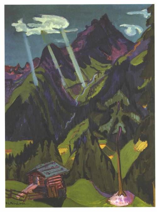 artist-kirchner: Landscape in Graubünder with Sun Rays, Ernst Ludwig Kirchnerwww.wikiar