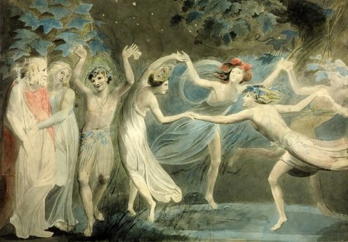 Oberon, Titania and Puck with Fairies Dancing by William Blake (1786