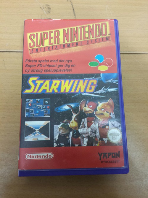 Starwing (Starfox) PAL Super Nintendo Swedish Rental Version, 1993
