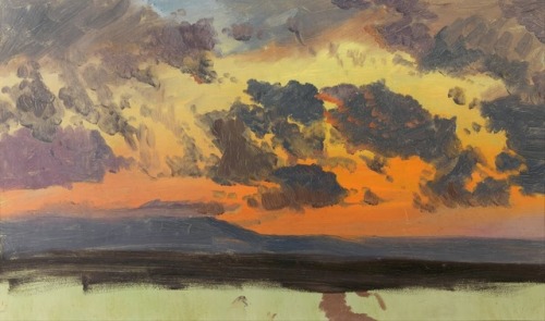 Sky at sunset, Jamaica, West Indies (USA,1865), Our Banner in the Sky (USA,1860s), Oil on canvas, By