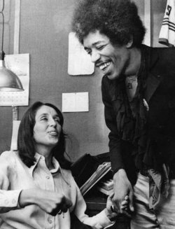 Soundsof71:  Joan Baez And Jimi Hendrix Chat Between Acts At A Biafran Relief Benefit