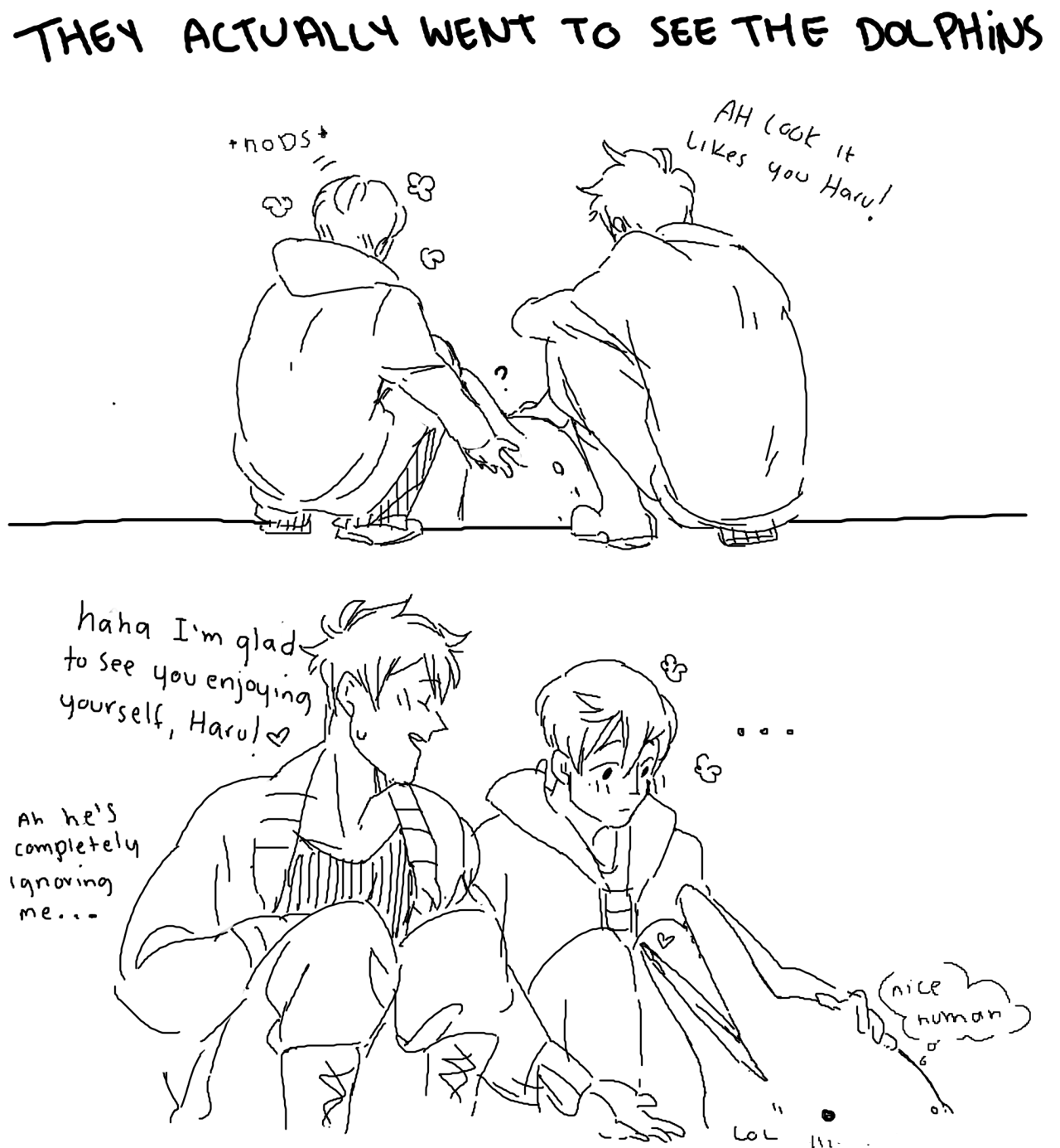 alyssaties:  Haru leaves Makoto and rides into the sunset on the back of aquatic