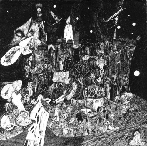 wrath-from-the-unknown: Artwork for Rudimentary Peni’s Death Church by Nick Blinko (1983)