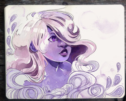 picolo-kun:   Amethyst doodle to pair up with my Lapis Lazuli   Step by step will be available on my Patreon :) 