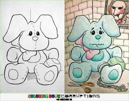 tastefullyoffensive:  Coloring Book Corruptions (Part 2)Previously: Part 1
