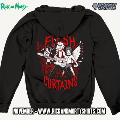 nikk-mayson: ecokitty: OFFICIAL LICENSED RICK AND MORTY FLESH CURTAINS SHIRTS COMING SOON AHHHH??? 