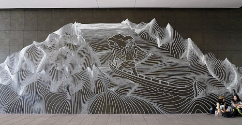 culturenlifestyle:  Masking Tape Street ArtAustralian street artist Buff Diss based in Melbourn, creates art with masking tape. via fubiz.net