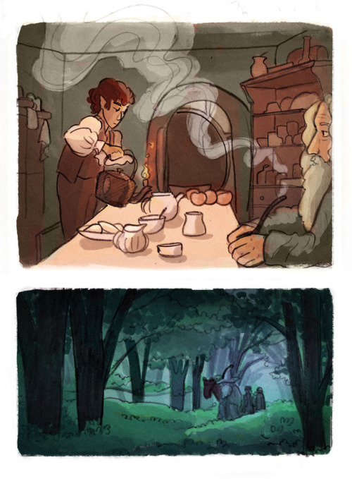 haridraws:Screencap sketches while watching Lord of the Rings Part 1: The Shire