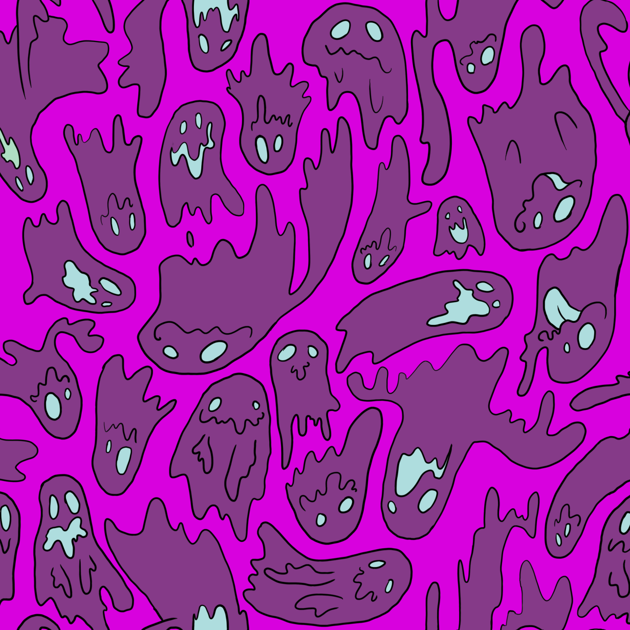 beecreeper:  I drew this repeating ghost pattern a month ago but I finally got around
