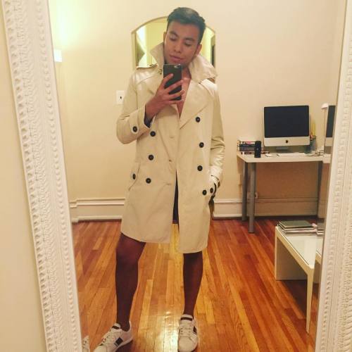 When you only wear a trench coat and undies for #halloween  #fashion #hm #Lacoste #menswear #2list #