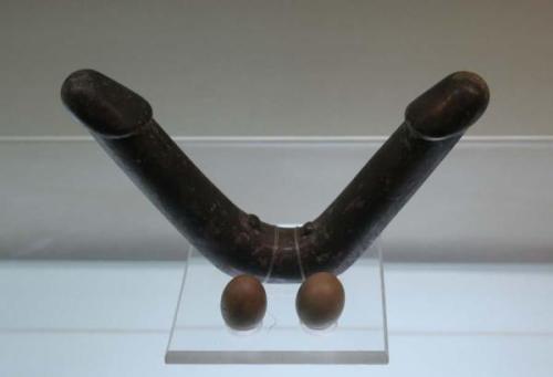 Double headed bronze dildo excavated from the tomb of Prince Liu Sheng of the Western Han Dynasty (d