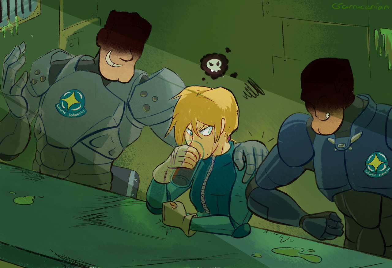 sarraceniarts:Slices of Young Samus’s life of as a super teen-genius space cop,