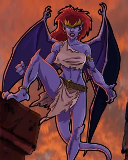 stevenegordon: Another new print that will premiere at @ComicConRevolution soon. A character that I had a hand in designing: #Demona from #Disney ’s #Gargoyles #disneyafternoon &lt;3 &lt;3 &lt;3