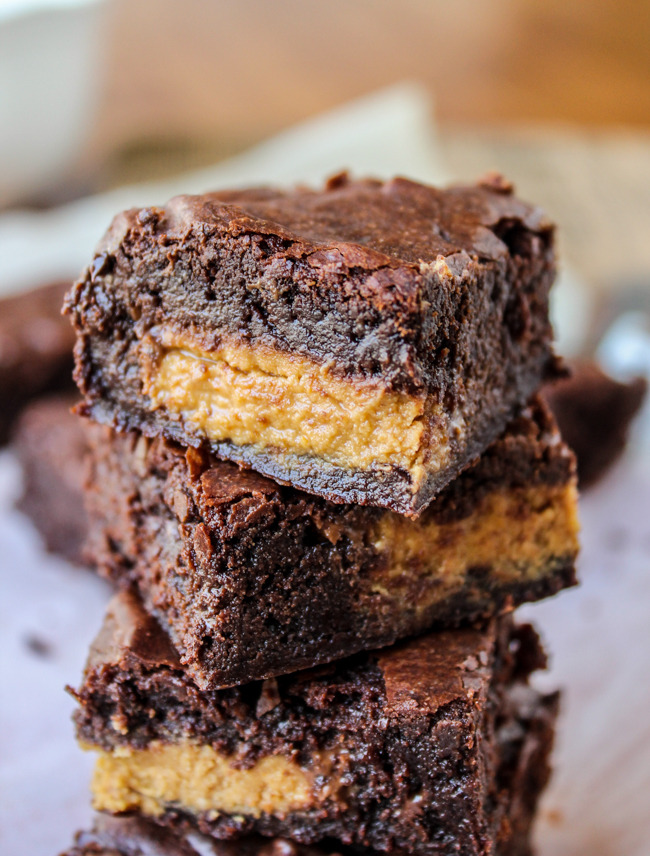 sweetoothgirl:  Reese’s Stuffed Brown Butter Brownies