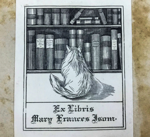 Happy Feline Friday! Today’s featured bibliophilic kitty comes from a bookplate we found in a 