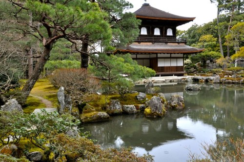 Ginkaku-ji(Kyoto, Japan), meaning “Temple of the Silver Pavilion”.  Itsofficial name is Jishō-ji, me